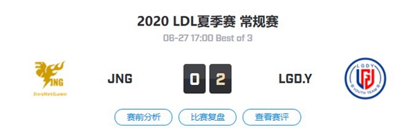 2020LDL夏季赛6月28日JNG vs LGD.Y比赛回顾