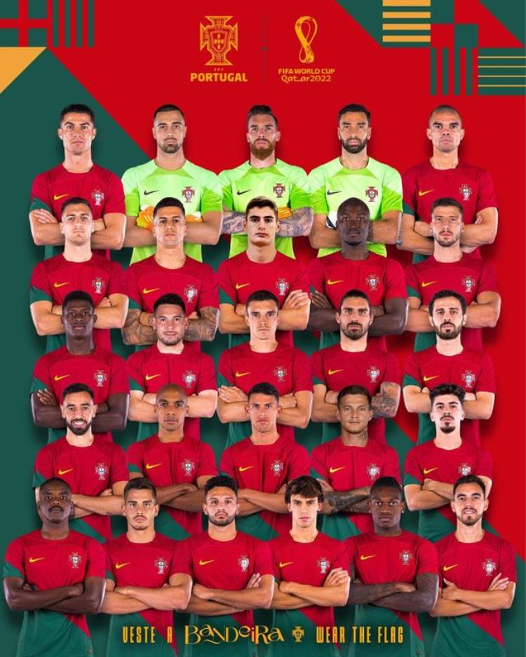 葡萄牙公布世界杯球衣号码C罗7号B席10号B非8号菲利克斯11号